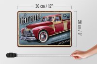 Blechschild Retro 30x20cm Auto Garage service parts open 24