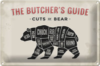 Blechschild Bär 30x20cm cuts of Bear Metzgerei