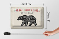 Blechschild Bär 30x20cm cuts of Bear Metzgerei