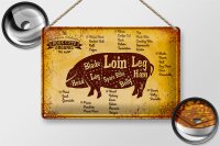 Blechschild Schwein 30x20cm Pork cuts organic Metzgerei