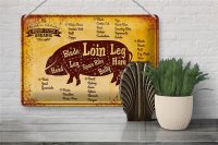 Blechschild Schwein 30x20cm Pork cuts organic Metzgerei