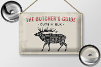Blechschild Elch 30x20cm cuts of Elk Metzgerei