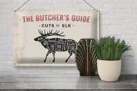 Blechschild Elch 30x20cm cuts of Elk Metzgerei