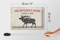 Blechschild Elch 30x20cm cuts of Elk Metzgerei