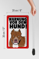Blechschild Hinweis 20x30cm Warnung vor dem Hund