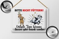 Blechschild Hinweis 30x20cm bitte nicht füttern...