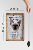 Blechschild Spruch 20x30cm balinesische Katze Schild