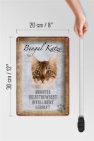 Blechschild Spruch 20x30cm Bengal Katze Schild
