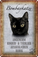 Blechschild Spruch 20x30cm Bombaykatze Katze Schild