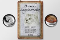 Blechschild Spruch 20x30cm britische Langhaarkatze Schild