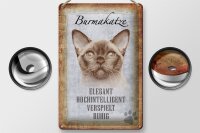 Blechschild Spruch 20x30cm Burmakatze Katze Schild