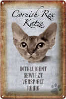 Blechschild Spruch 20x30cm Cornish Rex Katze Schild