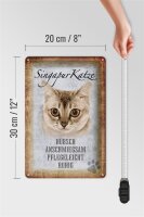 Blechschild Spruch 20x30cm Singapur Katze Schild