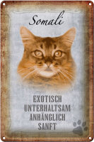 Blechschild Spruch 20x30cm Somali Katze Schild deko