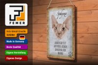 Blechschild Spruch 20x30cm Sphynx Katze Schild deko