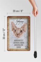 Blechschild Spruch 20x30cm Sphynx Katze Schild deko