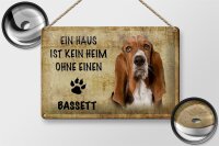 Blechschild Spruch 30x20cm Bassett Hund ohne kein Heim