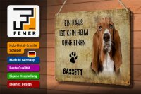 Blechschild Spruch 30x20cm Bassett Hund ohne kein Heim