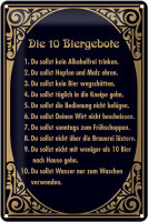 Blechschild Alkohol 20x30cm 10 Biergebote Bier Schild