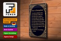 Blechschild Alkohol 20x30cm 10 Biergebote Bier Schild