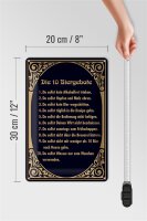 Blechschild Alkohol 20x30cm 10 Biergebote Bier Schild