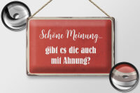 Blechschild Spruch 30x20cm schöne Meinung gibt mit Ahnung