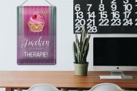 Blechschild Spruch 20x30cm Backen ist meine Therapie