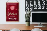 Blechschild Spruch 20x30cm Stricken ist meine Therapie