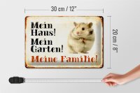 Blechschild Tiere 30x20cm Hamster mein Haus Garten Familie