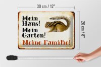 Blechschild Tiere 30x20cm Eichhörnchen mein Haus Garten