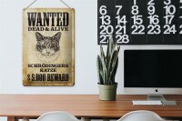 Blechschild Tiere 20x30cm wanted Schrödingers Katze