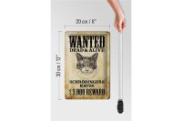 Blechschild Tiere 20x30cm wanted Schrödingers Katze