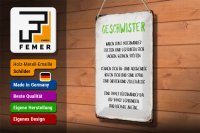 Blechschild Spruch 20x30cm Geschwister füreinander da
