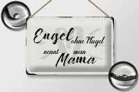 Blechschild Spruch 30x20cm Engel ohne Flügel Mama Herz