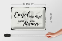 Blechschild Spruch 30x20cm Engel ohne Flügel Mama Herz