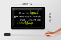 Blechschild Hund 30x20cm keine Befehle Vorschläge Schild