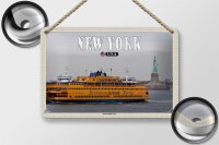 Blechschild Reise 18x12cm New York USA Staten Island Ferry Fähre