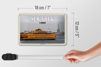 Blechschild Reise 18x12cm New York USA Staten Island Ferry Fähre
