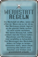 Blechschild Spruch 20x30cm Werkstatt Regeln Werkstatt