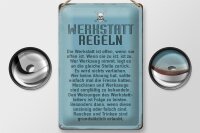 Blechschild Spruch 20x30cm Werkstatt Regeln Werkstatt