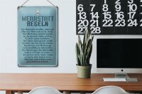 Blechschild Spruch 20x30cm Werkstatt Regeln Werkstatt