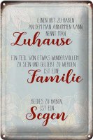 Blechschild Spruch 20x30cm Zuhause Familie Segen Schild