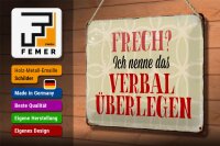 Blechschild Spruch 30x20cm frech nenn das verbal überlegen
