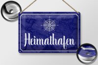 Blechschild Spruch 30x20cm Heimathafen Kompass Anker