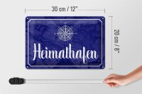 Blechschild Spruch 30x20cm Heimathafen Kompass Anker