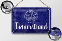 Blechschild Spruch 30x20cm Traumstrand Meer Urlaub