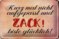 Blechschild Spruch 30x20cm nicht aufgepasst und...