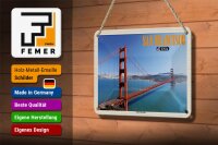 Blechschild Reise 18x12cm San Francisco USA Golden Gate Bridge Deko