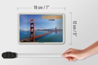Blechschild Reise 18x12cm San Francisco USA Golden Gate Bridge Deko