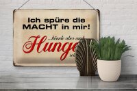 Blechschild Spruch 30x20cm spüre Macht in mir könnte Hunger
